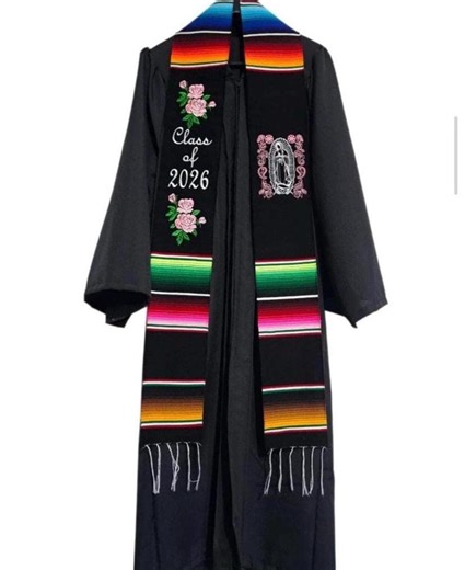 Mexican Graduation Stole With Serape Embroidered With Flowers. Graduation Stole. Mexican Graduation Stole. Class of 2026.personalized Stole - Etsy