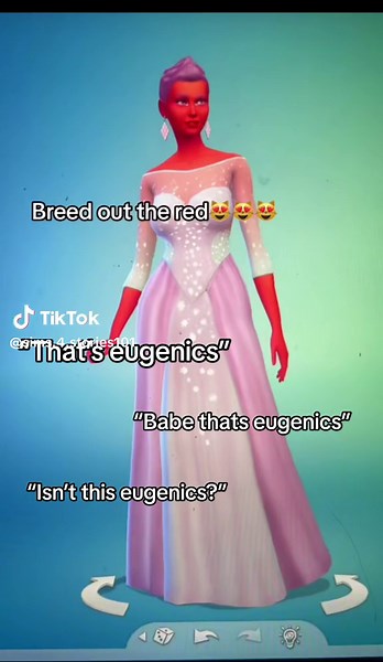 She’s literally red skinned #greenscreen #sims4 #simtoker #simstok