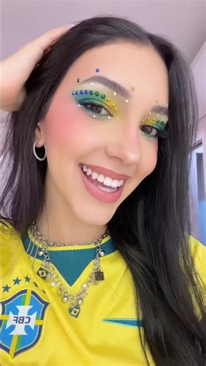World Cup Makeup #luluca #brazil #shorts