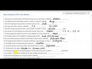 Lecture # 1.10 Basic Statistics Fill in the Blanks | Practice & Revision