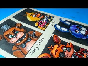 Drawing FNAF -Five Nights At Freddy's Using Markers And Kraft Paper/Super Easy