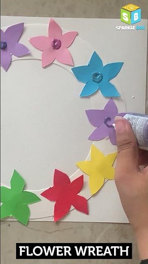 Flower Wreath 🌼 🌺 🌼 | DIY Papercrafts for kids | Easy paper crafts to do at home | Sparkle Box