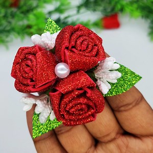 57K views · 4.7K reactions | Wall hanging decoration ideas with rose flower. Rose flower making very easy tutorial with eva glitter foam sheet paper. #roses #flowers | Origami Art & Crafts | Facebook
