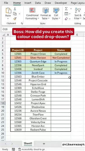Learn How To Create Colour Coded Drop-downs in Excel💯 📩