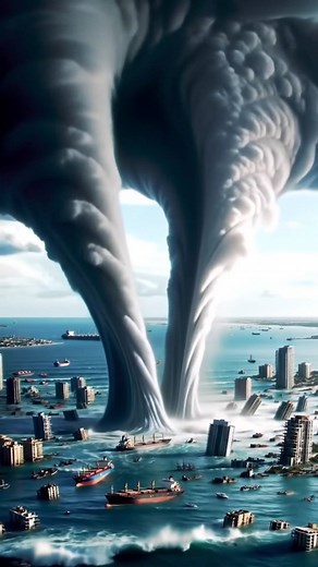 1.1K views · 2K reactions | Twin Waterspouts Collide: Ocean Devastation Unleashed #Waterspout #TwinVortex #OceanChaos #StormUnleashed #NatureFury #WhirlpoolDestruction #EpicStorm #TornadoTwins #NatureDisaster #ViralStorm #instantviral #instagramtrending | Natural Disaster | Facebook