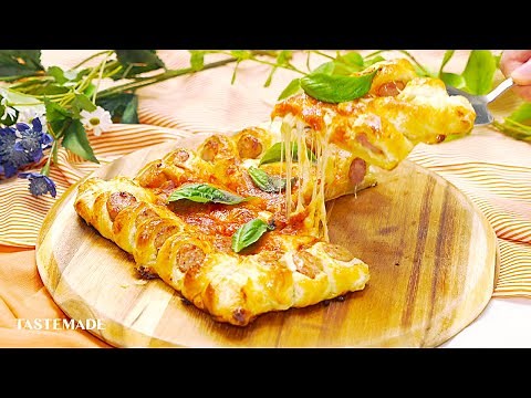 【四つ角くるくる】冷凍パイシートでピザパイ作り🍕