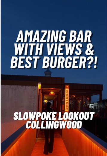 AMAZING BAR WITH VIEWS & NEW BEST BURGER?! I’ve been seeing this bar across socials and it’s beauty allured me to a visit. This is📍Slowpoke Lookout, a cosy, spectacular bar offering good drinks, vibes and home to what I am calling a hidden gem burger in Melbourne with huge potential to be up there as one of the best. Trust me okay - I was one of the first people to try the famous Charrd burgers (go look at their reels and see who pops up earliest 🤣🙏) so I know a good burger when I taste one -