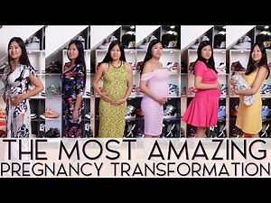 PREGNANCY TRANSFORMATION! Week by Week! MOST AMAZING Side by Side with Dresses & Baby Bump!
