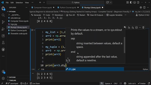 Numpy Library (Check Data Type of Array) (19) in Python Programming 😎🤩 #artificelintelligence #programming #python #NumPy | Bug Debugging