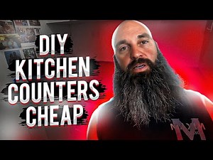 DIY Kitchen Countertops CHEAP!! Butcher Block Stained Weathered Gray