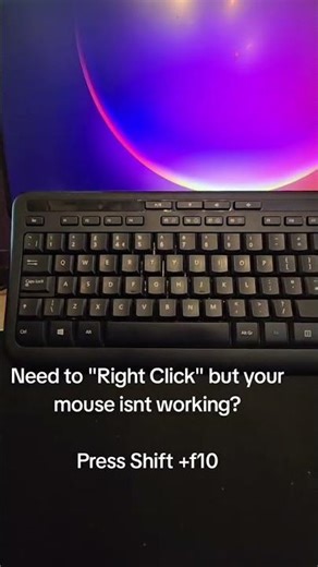 Right click on your PC with the keyboard when your mouse is acting up #tips #PC #Computing #Windows