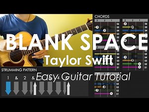 Blank Space - Taylor Swift - Easy Guitar Tutorial (No Capo)