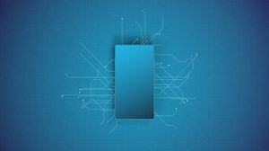 Download Mobile phone with circuit lines, 3d rendering. for free