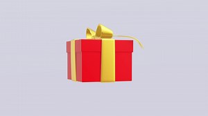 Download 3d shiny red gift box rotating 360 degree 4k stock animation video for free