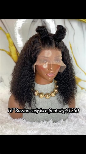 Premium 16” Russian Curly Lace Front Wig for Sale