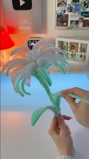 I Made a Giant Flower Lamp from Pipe Cleaners 🌸 DIY Fairycore Decor 🌸