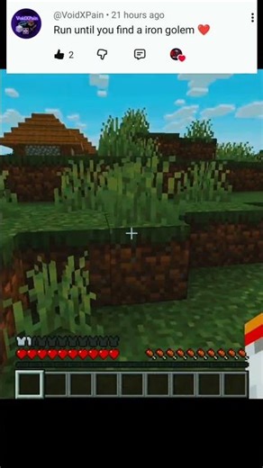 Run🔥! Until You Find A Iron Golem!#minecraft #shorts