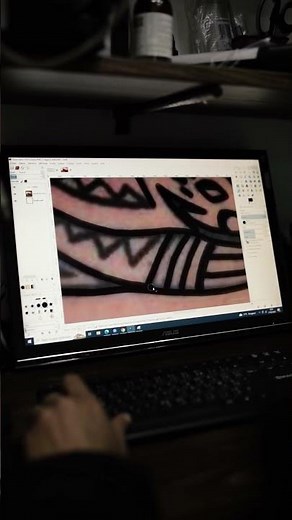 Bold Tribal Tattoo Outline — Digital Design Process