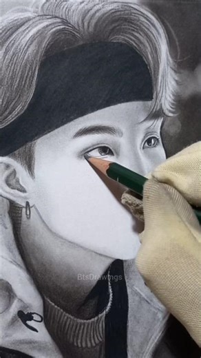 Suga Drawing Freehand Time-lapse🐱💜 Hypwr Realistic Portrait of bts suga|How to draw bts💜#btsfanart