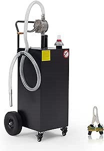 30 Gallon Gas Caddy - Portable Fuel Tank with Pump and Wheels Portable Fuel Storage Tank for Car, Lawnmower, ATV, Boat, Motorcycle
