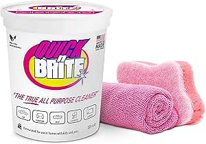 Quick 'n Brite All Purpose Cleaning Paste – Miracle Cleaner for Tough Stains, Biodegradable, Non-Toxic, Pet-Safe, Multi-Surface Stain Remover, Made in USA, 32 Oz Kit