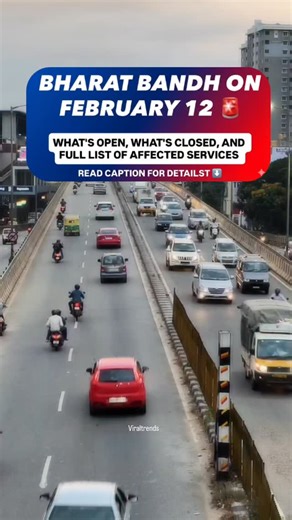 viral trends on Instagram: "l Bharat Bandh in Bengaluru on Feb 12: Are Schools, Banks, Government Offices Closed? Here's What to Know Karnataka is bracing tor disruptions on February 12 as m Bharat Bandh protesting the Centre's four new labour codes. From Bengaluru to Mysuru, Hubballi and Mangaluru, residents have been advised to plan ahead as protests, rallies and possible road blockades may affect daily life. Why Has the Bharat Bandh Been Called? The strike aims to protest the four labour code