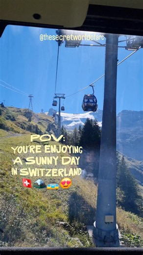 Riding 🚡🏔😍 in #Switzerland #travel #wanderlust #travelvlog #europe #cablecar #mountain #fyp #nature