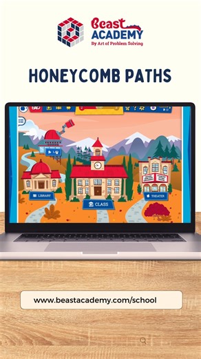 ðŸ Ready for a mind-bending math challenge? The Honeycomb Path Puzzle is one of our favorites at Beast Academy! ðŸ¯âœ¨ Count or skip-count through the honeycomb grid and discover endless patterns. Think youâ€™re up for it? Join today! ðŸ”— https://bit.ly/3O9lMjc | Beast Academy