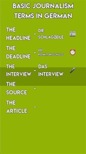 German Vocabulary for Journalism | Media German