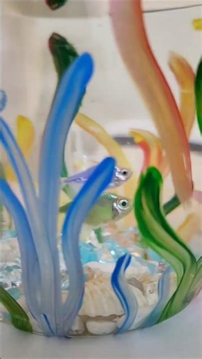 I built a Self-Sustaining aquarium in a class bottle /bottle art #shorts