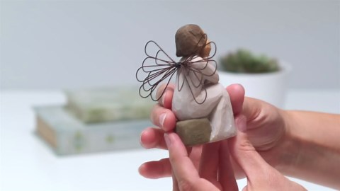 Willow Tree Angel of Caring, Always There, Listening with a Willing Ear and an Open Heart, Expressing Appreciation for Teachers, Volunteers, Caregivers, Nurses, Friends, Sculpted Hand-Painted Figure