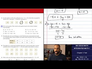 Big Ideas Math [IM1]: Chapter 3 Test & Cumulative Assessment (Problem Set)