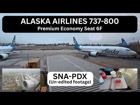 Alaska Airlines Boeing 737 800 Premium Economy Seat 6F from SNA to PDX #aviation #travelvlog