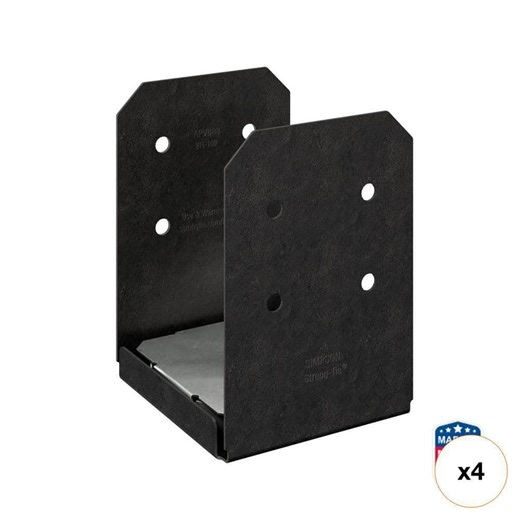 Simpson Strong-Tie Outdoor Accents Avant Collection ZMAX Post Base for 8x8 Lumber, Black Powder-Coated - The Home Depot