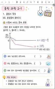 [중2 과학] 1학기_1단원_시험에 나오는 문제 유형 (액체 혼합물의 특성)
