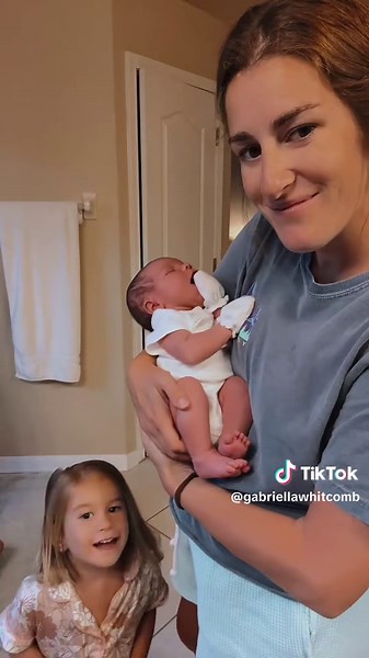 Baby Boy's First Bath with Big Sister: A Heartwarming Moment