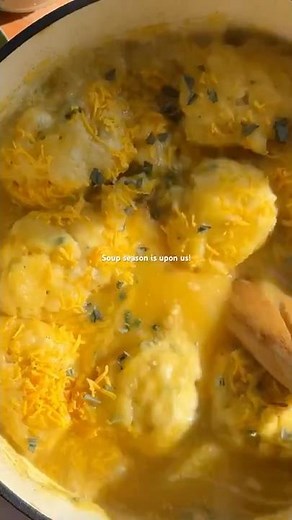 Cheesy Squash Dumpling Soup (plant-based)