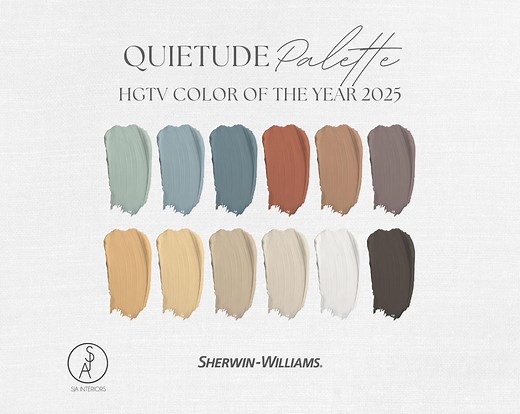 Sherwin Williams | Quietude HGTV Color of the Year 2025 | Interior Palette | Modern Paint Color Scheme | Digital Download - Etsy