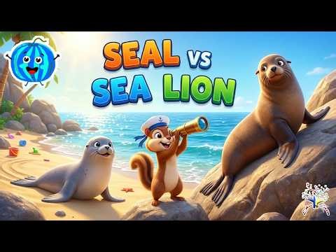 🦭🌊 Seal vs. Sea Lion! | Ear Flaps or Smooth Heads? | Ocean Safari 🐟✨
