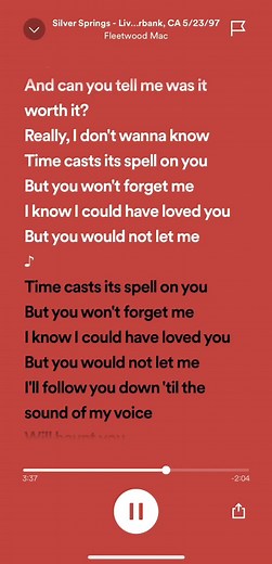 Silver Springs Lyrics and Fleetwood Mac - Stevie Nicks Singing