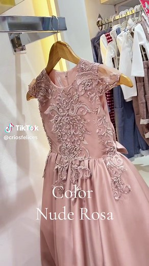 Vestidos de Promoción Color Nude Rosa para Niñas