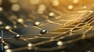 An upclose of a spider web, highlighting the intricate patterns and designs that emerge through the spiders creative construction process.