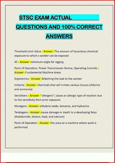 Stsc Exam Actual Questions And 100 Correct Answers video