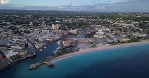 Aerial view of downtown Bridgetown, Barbados