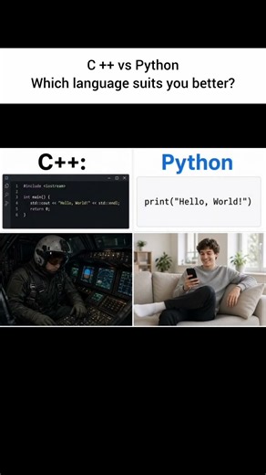 C ++ vs Python: Which language suits you better? #developer #pythonlearning #programming #coding #c