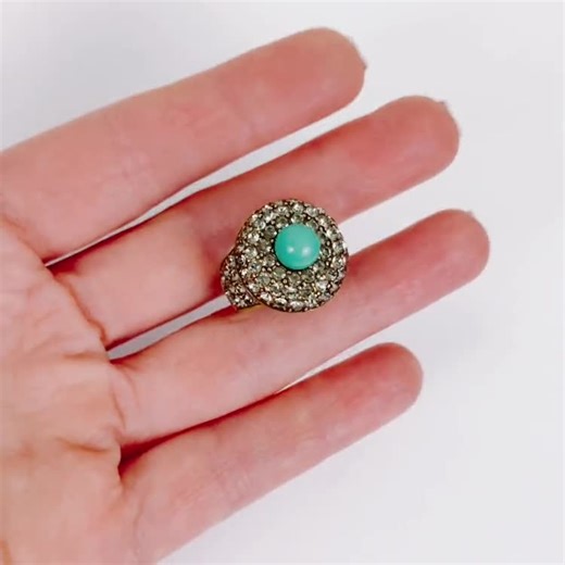 Signed Heidi Daus Posh and Proper Turquoise Blue Ball Pavé Swarovski Size 5.75 - Etsy
