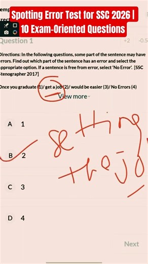 Spotting Error Test for SSC 2026 | 10 Exam-Oriented Questions#spottingerror #ssc