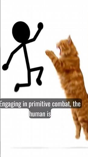 Angry Cat vs Stickman! 😹 Epic Funny Fight #shorts
