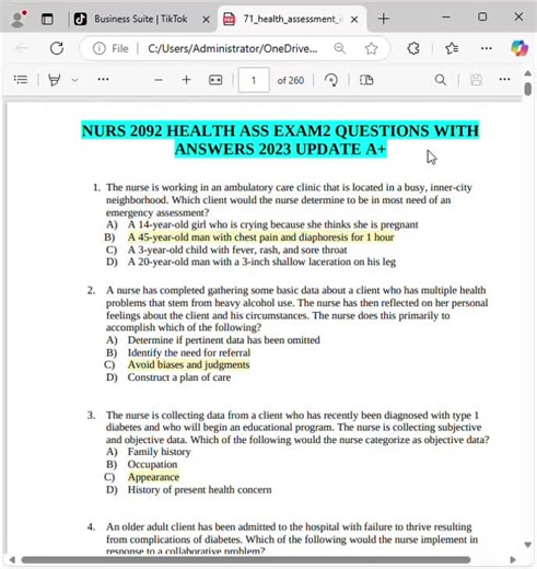 Test Banks for Nursing Health Assessment Exams