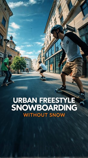 Urban freestyle snowboarding without snow